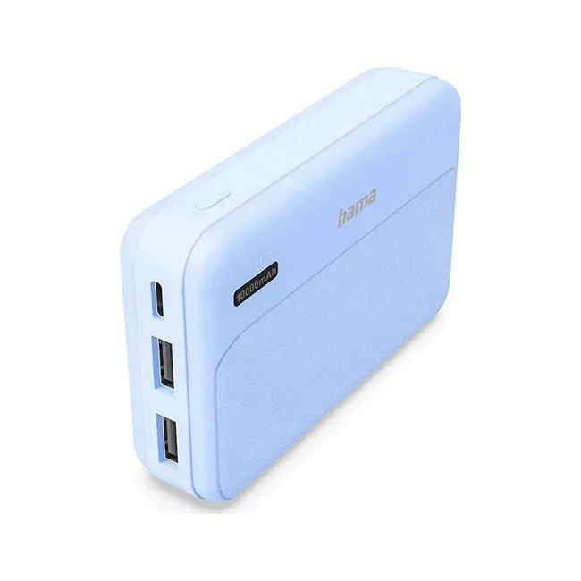 HAMA Pocket 10 Power Bank 10000mAh με 2 Θύρες USB-A Γαλάζιο - Image 1