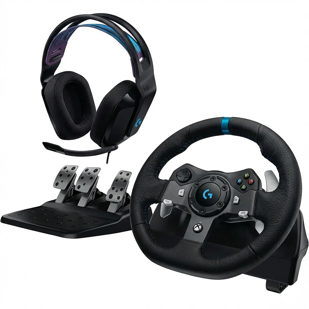 20260630111413_logitech_g920_g335_timoniera_me_petalia_gia_pc_xbox_series_x_s.jpeg Logitech G920 + G335 Τιμονιέρα με Πετάλια για PC / Xbox Series X/S - Image 1