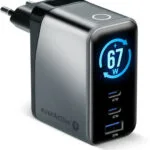 everActive Φορτιστής Χωρίς Καλώδιο GaN με Θύρα USB-A και 2 Θύρες USB-C 67W Power Delivery Γκρι (SC-670Q)