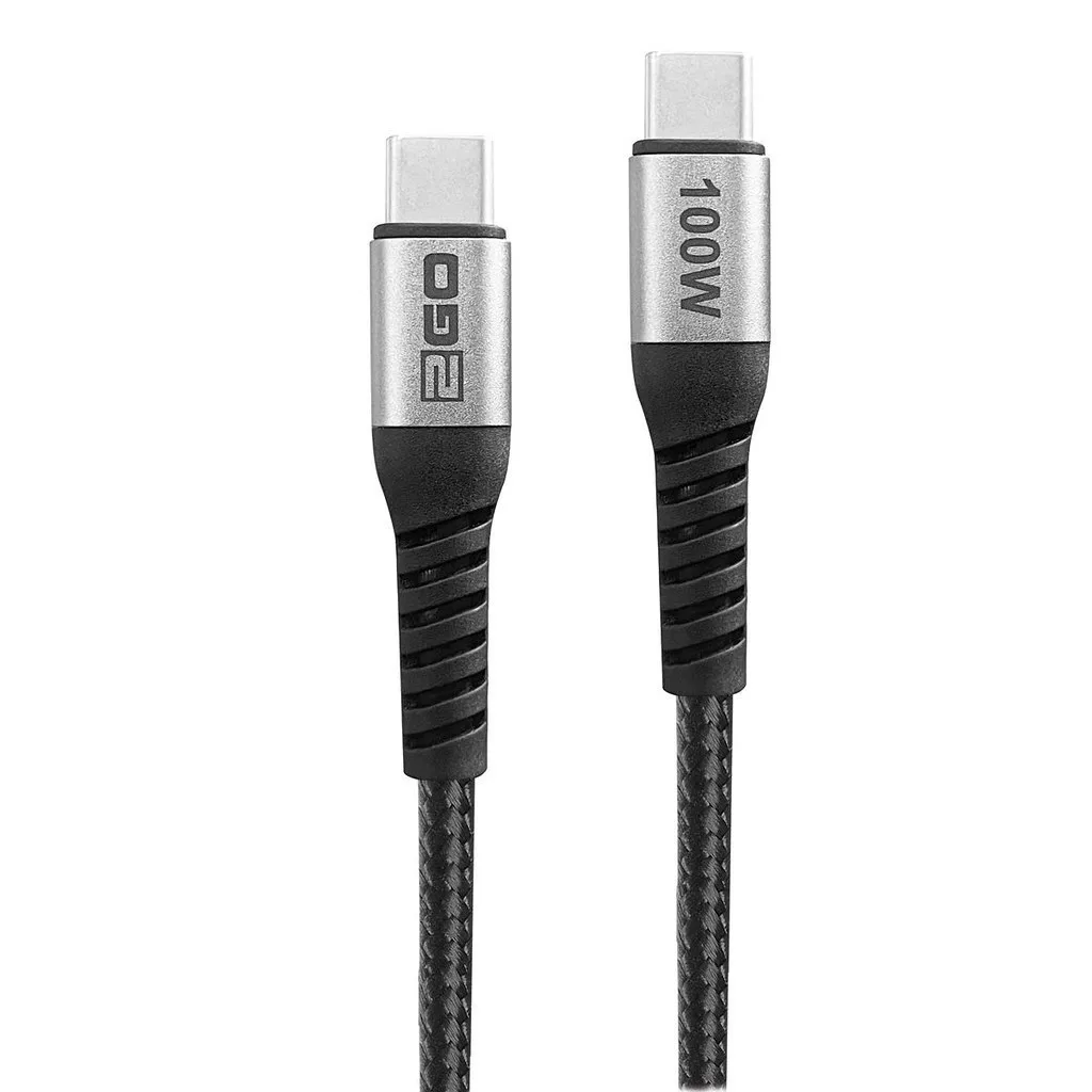 2GO Braided Thunderbolt 4 Cable 100W Μαύρο 2m 2GO Braided Thunderbolt 4 Cable 100W Μαύρο 2m - Image 1