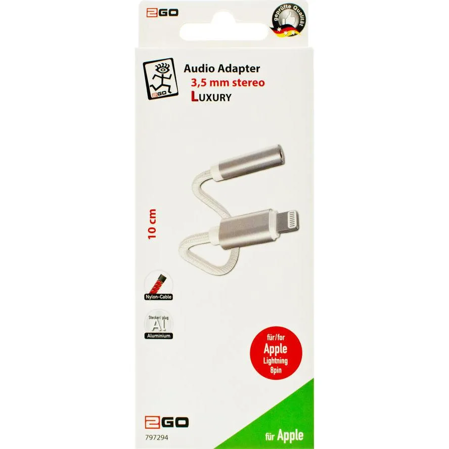 2GO Μετατροπέας Lightning male σε 3.5mm female Λευκό (797294) 2GO Μετατροπέας Lightning male σε 3.5mm female Λευκό (797294) - Image 1