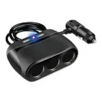 2GO Φορτιστής Αυτοκινήτου με Θύρες: 2xUSB 3xΑναπτήρα μαζί με Καλώδιο Ενσωματωμένο Μαύρο Χρώμα 797256