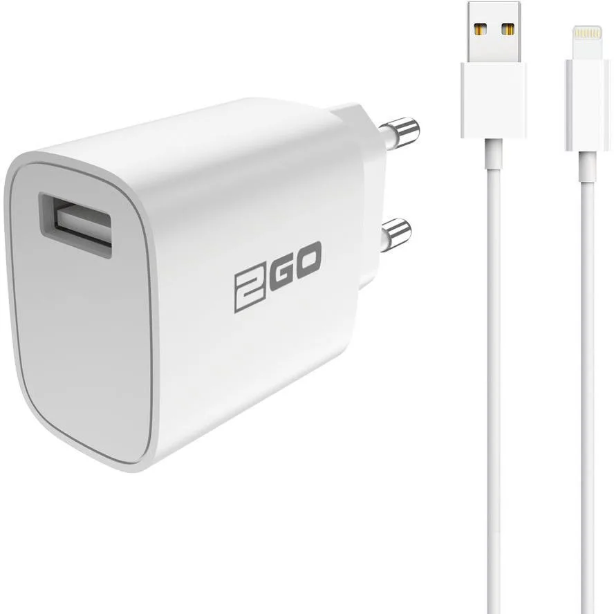 2GO Φορτιστής με Θύρα USB-A και Καλώδιο Lightning Λευκός (797253) 2GO Φορτιστής με Θύρα USB-A και Καλώδιο Lightning Λευκός (797253) - Image 1