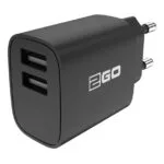2GO Φορτιστής Χωρίς Καλώδιο με 2 Θύρες USB-A Μαύρος (794250)
