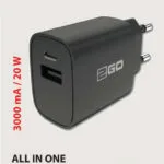 2GO Φορτιστής Χωρίς Καλώδιο με Θύρα USB-A και Θύρα USB-C 20W Μαύρος (797273)