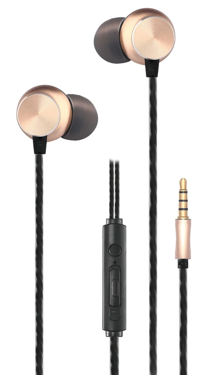 2GO Deluxe In-ear Handsfree με Βύσμα 3.5mm Χρυσό 2GO Deluxe In-ear Handsfree με Βύσμα 3.5mm Χρυσό - Image 1