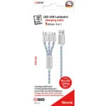 2GO LED USB to Lightning / Type-C / micro USB Cable Λευκό 1.5m (797316)