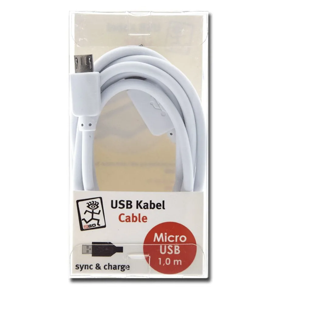 2GO Regular USB 2.0 to micro USB Cable 1m (795202) 1τμχ 2GO Regular USB 2.0 to micro USB Cable 1m (795202) 1τμχ - Image 1