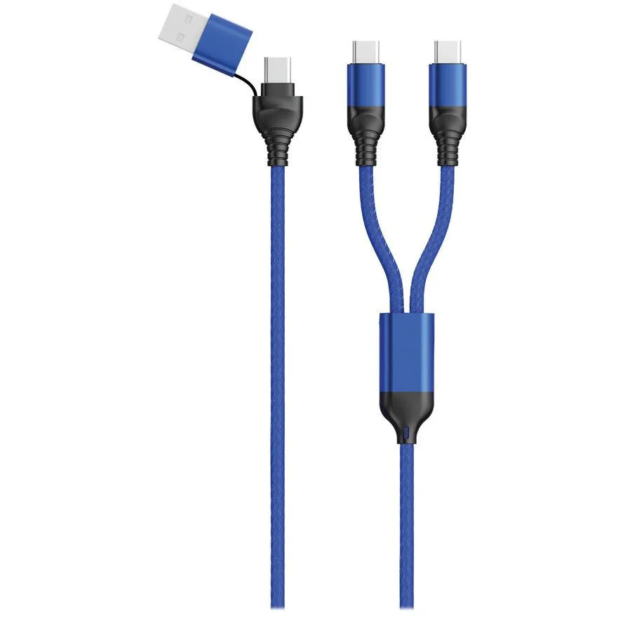 2GO Type-c Duo USB 2.0 Cable USB-C male - USB-A / USB-C Μπλε 1.2m 797366 2GO Type-c Duo USB 2.0 Cable USB-C male - USB-A / USB-C Μπλε 1.2m 797366 - Image 1