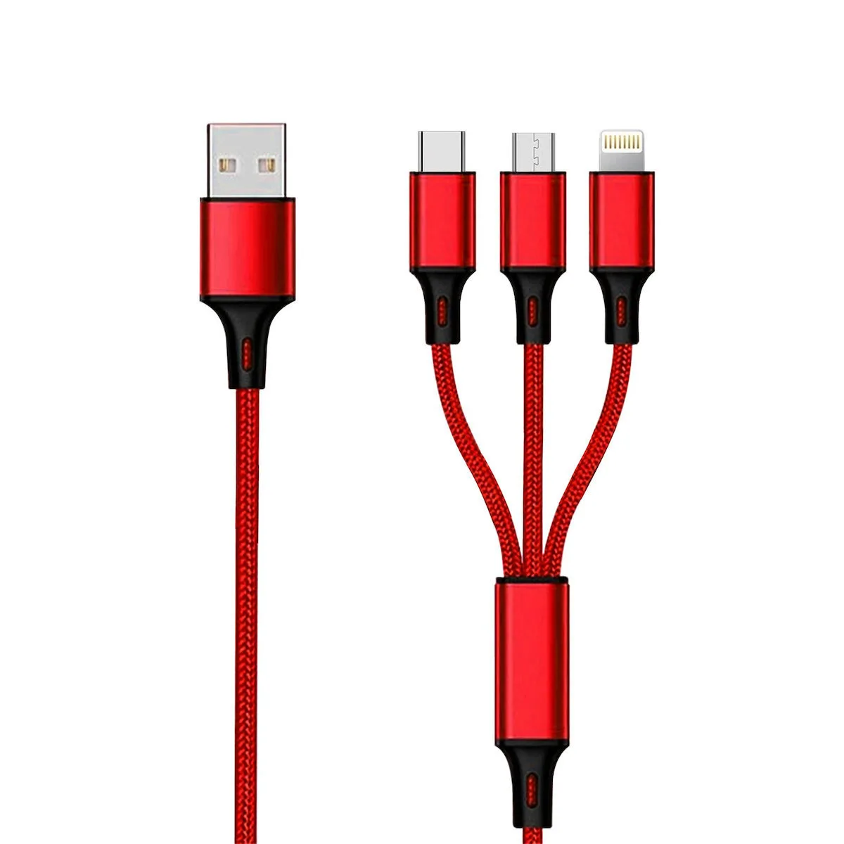 2GO USB to Lightning / Type-C / micro USB Cable Κόκκινο 1.5m (797150) 2GO USB to Lightning / Type-C / micro USB Cable Κόκκινο 1.5m (797150) - Image 1