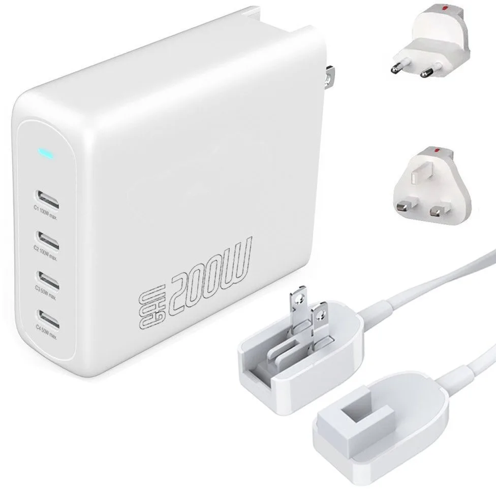 4Smarts Φορτιστής Χωρίς Καλώδιο GaN με 4 Θύρες USB-C 200W Power Delivery Λευκός (545200) 4Smarts Φορτιστής Χωρίς Καλώδιο GaN με 4 Θύρες USB-C 200W Power Delivery Λευκός (545200) - Image 1