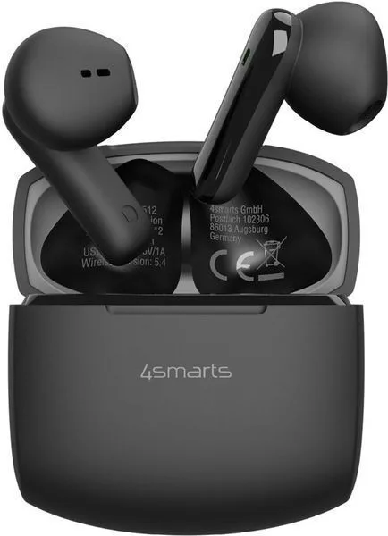 4Smarts SkyBuds Air Bluetooth Handsfree Ακουστικά με Αντοχή στον Ιδρώτα και Θήκη Φόρτισης Μαύρα 4Smarts SkyBuds Air Bluetooth Handsfree Ακουστικά με Αντοχή στον Ιδρώτα και Θήκη Φόρτισης Μαύρα - Image 1