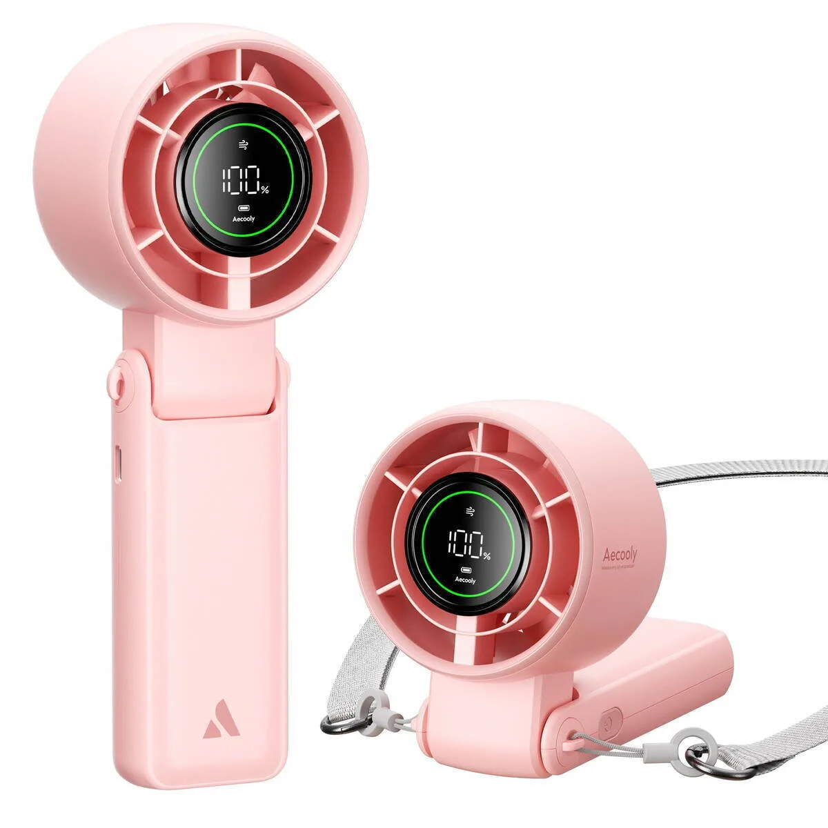 Aecooly Halo 02 Portable Handheld Fan Pink 3600mah 5 Speeds Aecooly Halo 02 Portable Handheld Fan Pink 3600mah 5 Speeds - Image 1