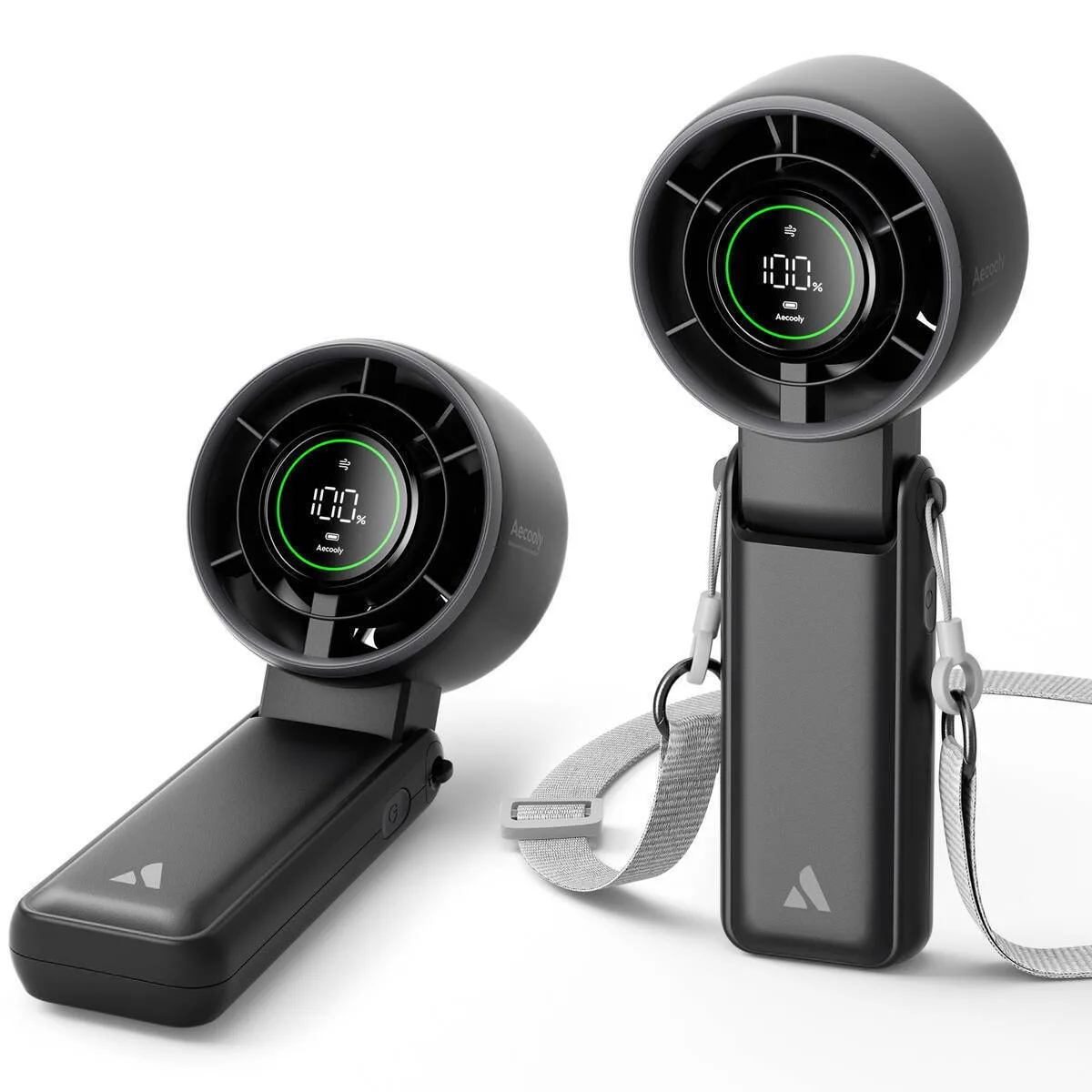 Aecooly Manual Handheld Portable Fan Halo 02 Black 3600 Mah Compact Aecooly Manual Handheld Portable Fan Halo 02 Black 3600 Mah Compact - Image 1