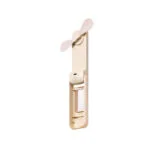 Aecooly Portable Foldable Handheld Fan Mini Apricot Color Compact Office Outdoor Use