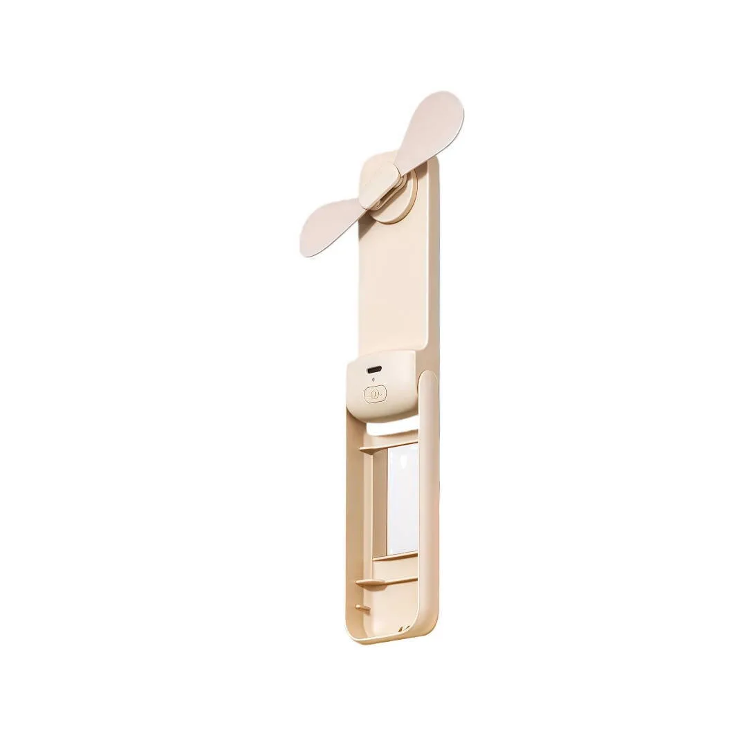 Aecooly Portable Foldable Handheld Fan Mini Apricot Color Compact Office Outdoor Use Aecooly Portable Foldable Handheld Fan Mini Apricot Color Compact Office Outdoor Use - Image 1