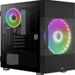 Aerocool Atomic Lite v1 Gaming Mini Tower Κουτί Υπολογιστή με Πλαϊνό Παράθυρο Μαύρο