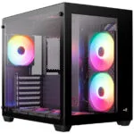 Aerocool Dryft-BK-v2 Gaming Mini Tower Κουτί Υπολογιστή με Πλαϊνό Παράθυρο και RGB Φωτισμό Μαύρο