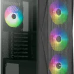 Aerocool Falcon-G-BK-V2 Gaming Midi Tower Κουτί Υπολογιστή με Πλαϊνό Παράθυρο και RGB Φωτισμό Μαύρο