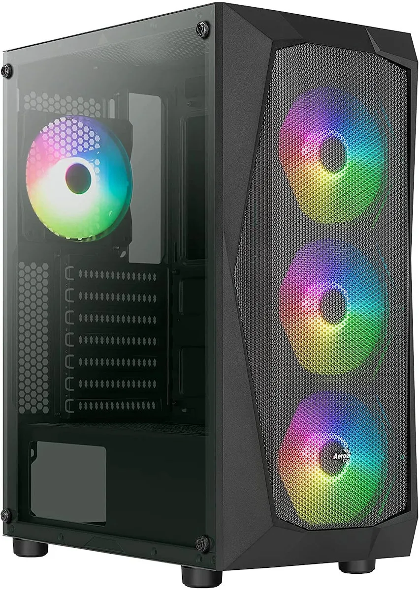 Aerocool Falcon-G-BK-V2 Gaming Midi Tower Κουτί Υπολογιστή με Πλαϊνό Παράθυρο και RGB Φωτισμό Μαύρο Aerocool Falcon-G-BK-V2 Gaming Midi Tower Κουτί Υπολογιστή με Πλαϊνό Παράθυρο και RGB Φωτισμό Μαύρο - Image 1