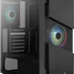 Aerocool Menace Saturn RGB Gaming Midi Tower Κουτί Υπολογιστή με Πλαϊνό Παράθυρο Μαύρο