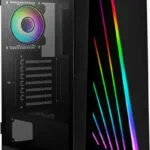 Aerocool Mirage v1 Gaming Midi Tower Κουτί Υπολογιστή με Πλαϊνό Παράθυρο και RGB Φωτισμό Μαύρο