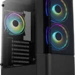 Aerocool Quantum v3 Gaming Midi Tower Κουτί Υπολογιστή με Πλαϊνό Παράθυρο και RGB Φωτισμό Μαύρο