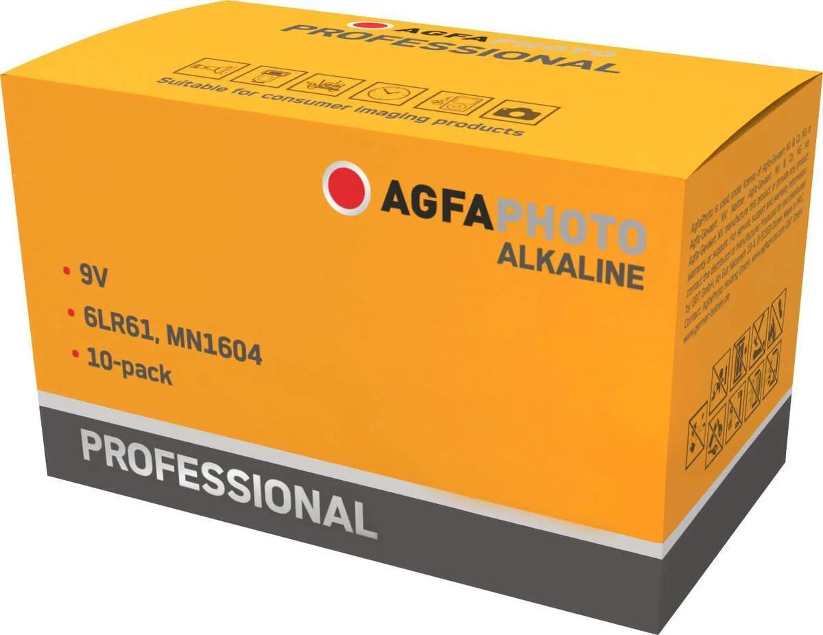 AgfaPhoto Αλκαλικές Μπαταρίες 9V 10τμχ Battery AgfaPhoto Αλκαλικές Μπαταρίες 9V 10τμχ Battery - Image 1