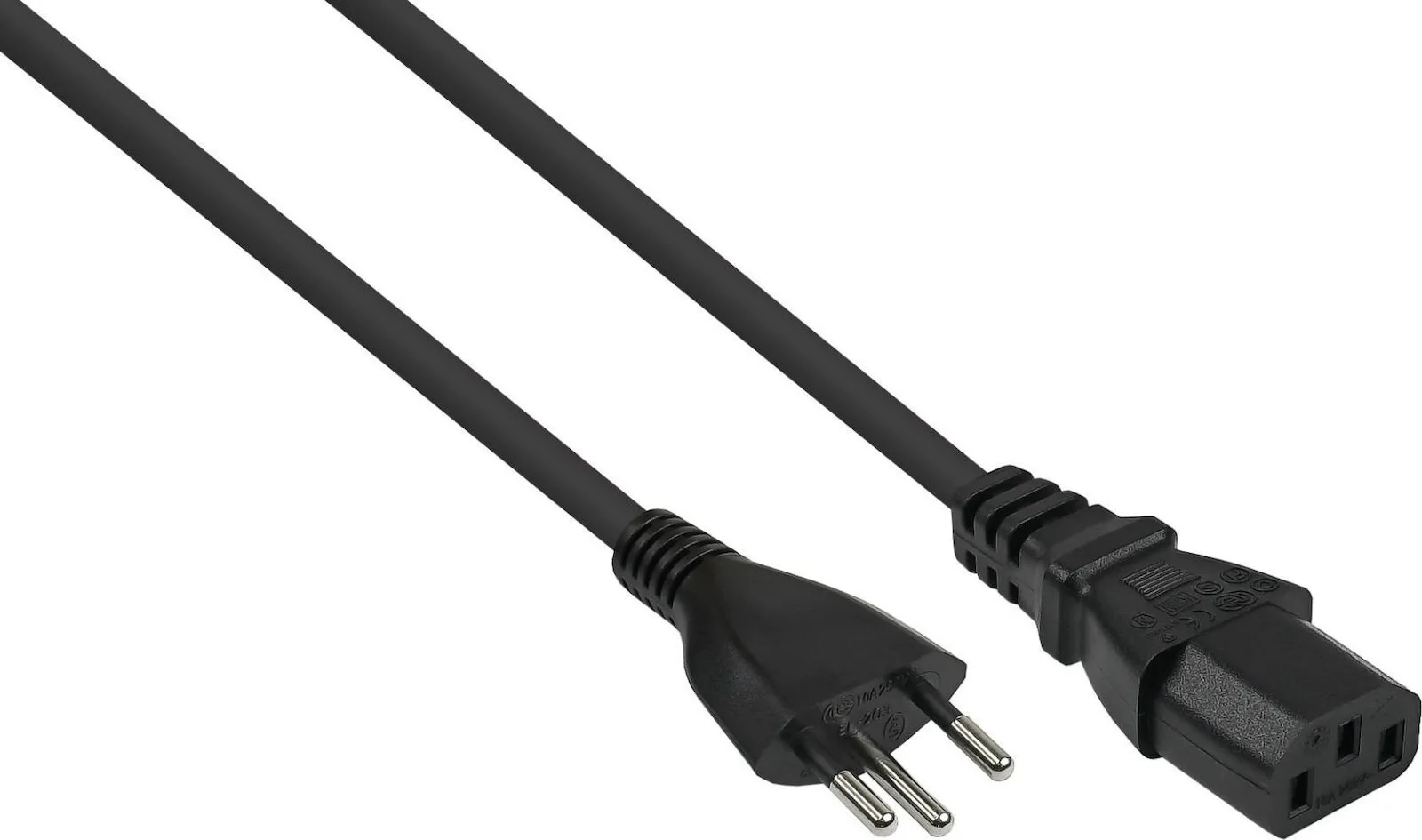 Alcasa IEC C13 - IEC C13 Cable 1.8m Μαύρο Alcasa IEC C13 - IEC C13 Cable 1.8m Μαύρο - Image 1