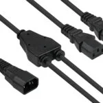 Alcasa IEC C14 / IEC C13 - IEC C14 / IEC C13 Cable 0.3m Μαύρο
