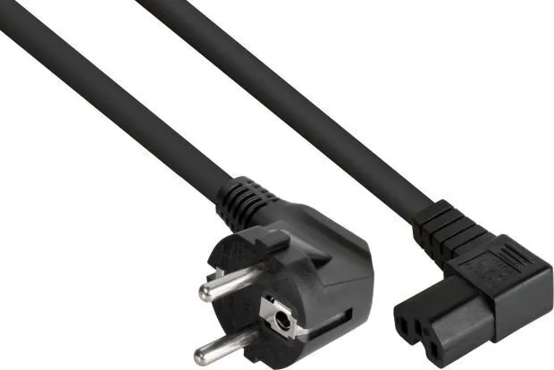 Alcasa IEC C15 - IEC C15 Cable 0.5m Μαύρο Alcasa IEC C15 - IEC C15 Cable 0.5m Μαύρο - Image 1