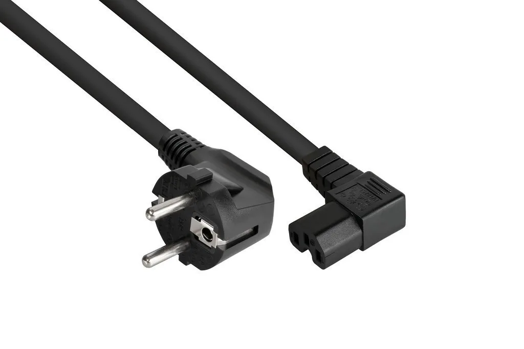 Alcasa IEC C15 - IEC C15 Cable 1m Μαύρο Alcasa IEC C15 - IEC C15 Cable 1m Μαύρο - Image 1
