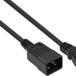 Alcasa IEC C20 / IEC C13 - IEC C20 / IEC C13 Cable 0.5m Μαύρο