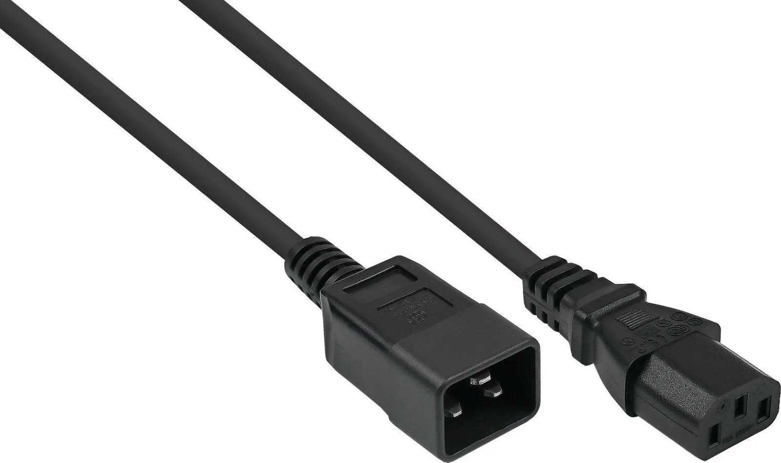Alcasa IEC C20 / IEC C13 - IEC C20 / IEC C13 Cable 0.5m Μαύρο Alcasa IEC C20 / IEC C13 - IEC C20 / IEC C13 Cable 0.5m Μαύρο - Image 1