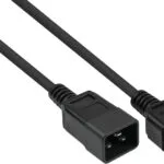 Alcasa IEC C20 / IEC C13 - IEC C20 / IEC C13 Cable 5m Μαύρο