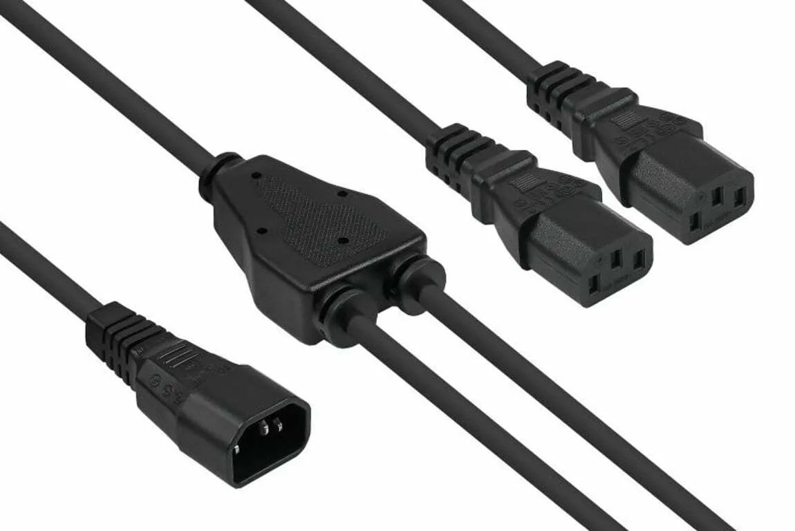 Alcasa IEC C20 - IEC C20 Cable 2m Μαύρο Alcasa IEC C20 - IEC C20 Cable 2m Μαύρο - Image 1