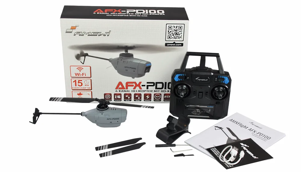 Amewi AFX-PD100 Τηλεκατευθυνόμενο Ελικόπτερο Γκρι με Κάμερα 25323 Amewi AFX-PD100 Τηλεκατευθυνόμενο Ελικόπτερο Γκρι με Κάμερα 25323 - Image 1