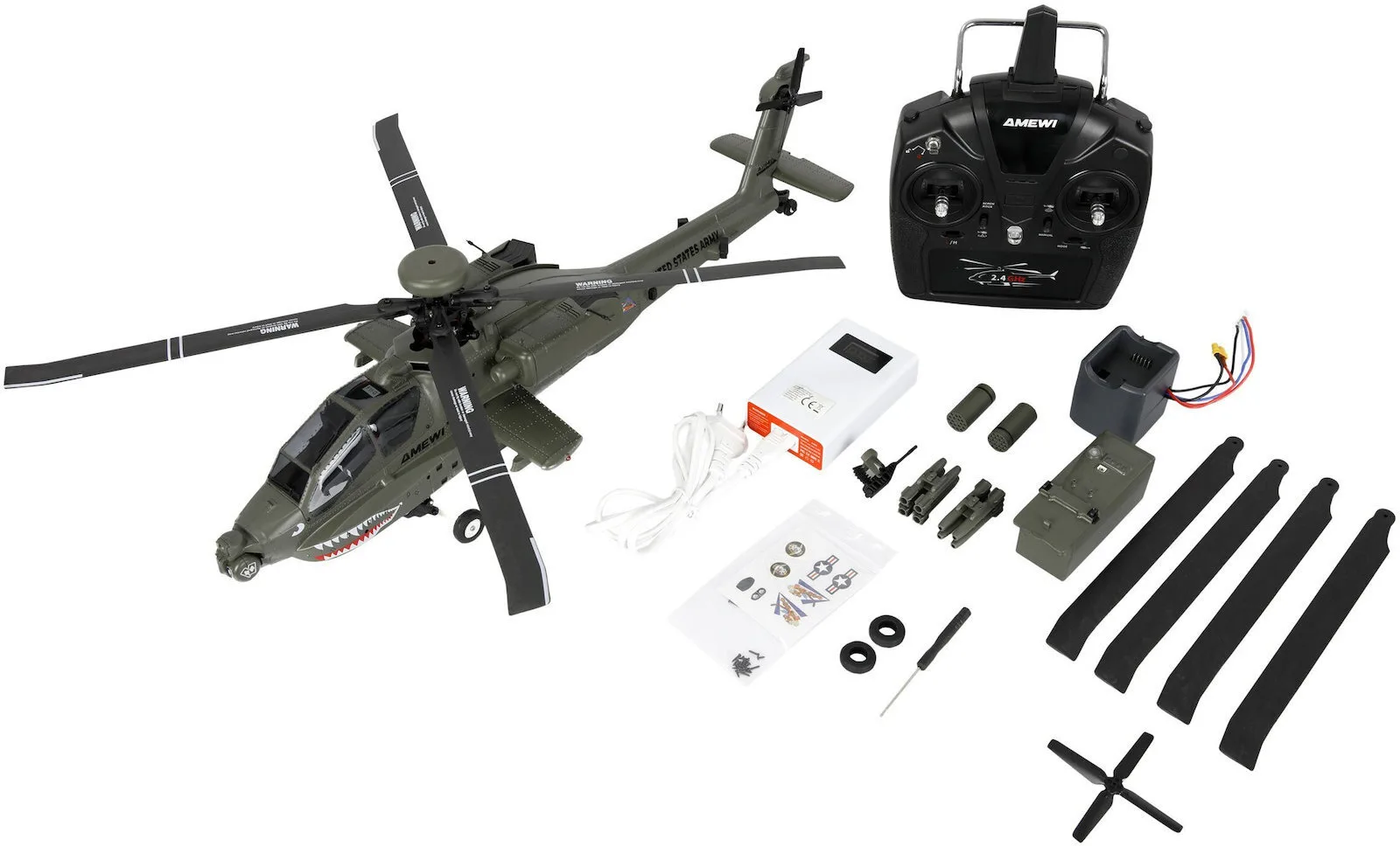 Amewi Amewi Apache Ah-64d Remote Controlled Model Helicopter Electric Motor 1:32 Amewi Amewi Apache Ah-64d Remote Controlled Model Helicopter Electric Motor 1:32 - Image 1