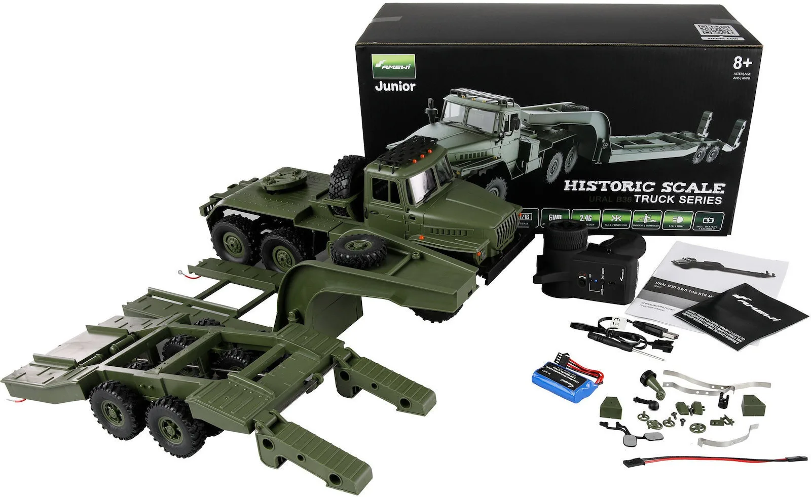 Amewi Ural B36 Military Τηλεκατευθυνόμενο Φορτηγό Πράσινο Amewi Ural B36 Military Τηλεκατευθυνόμενο Φορτηγό Πράσινο - Image 1