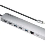 Aten UH3240 USB-C Docking Station με HDMI 4K PD Ethernet και σύνδεση 2 Οθονών Ασημί