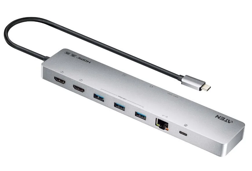 Aten UH3240 USB-C Docking Station με HDMI 4K PD Ethernet και σύνδεση 2 Οθονών Ασημί Aten UH3240 USB-C Docking Station με HDMI 4K PD Ethernet και σύνδεση 2 Οθονών Ασημί - Image 1