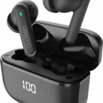 Audeeo AO-EANC2 In-ear Bluetooth Handsfree Ακουστικά με Θήκη Φόρτισης Μαύρα