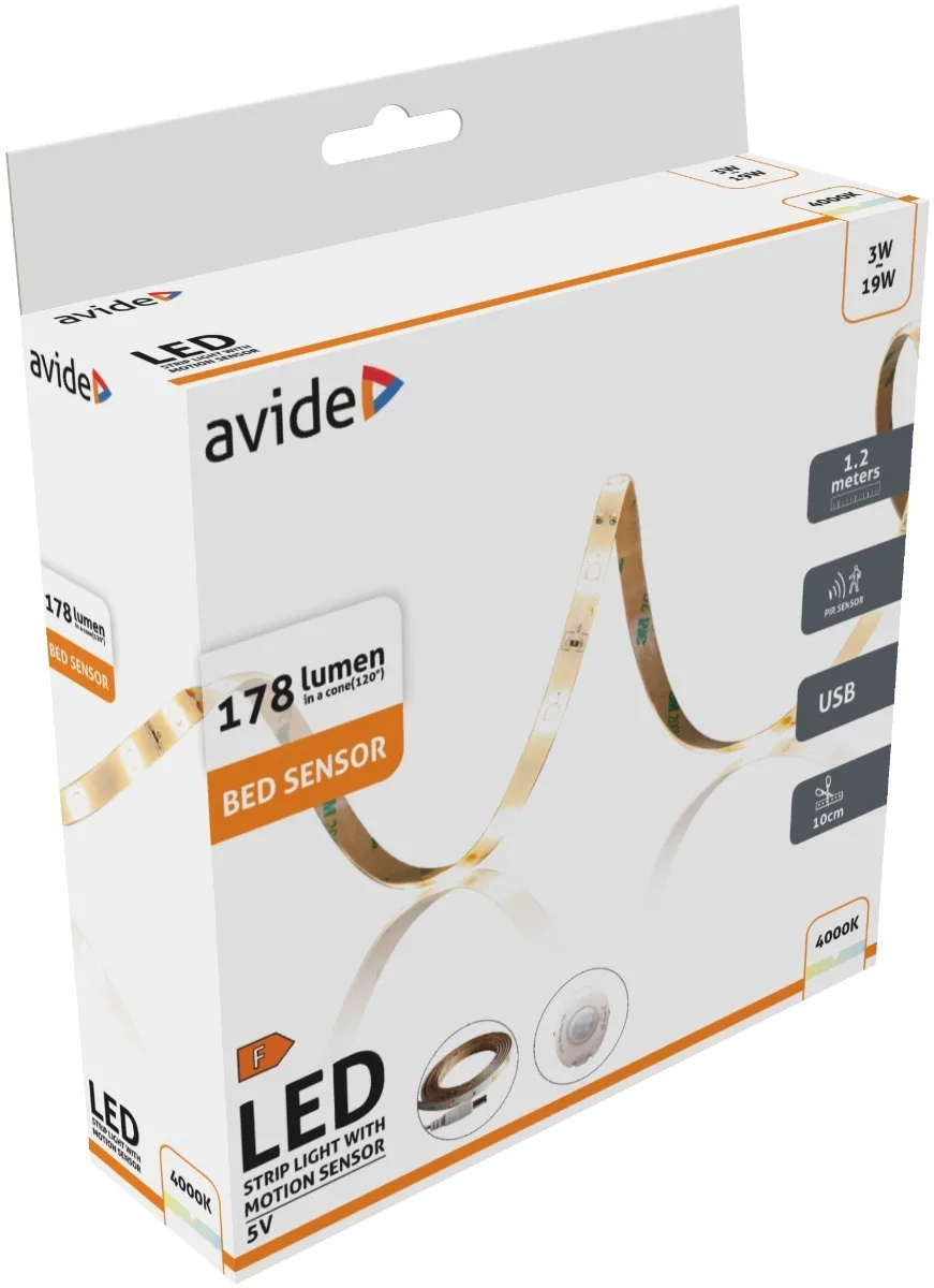 Avide Αδιάβροχη Ταινία LED Albed5v-sen-3w-s USB 5V Θερμό Λευκό Φως 1.2m με Τροφοδοτικό 15.001.1964 Avide Αδιάβροχη Ταινία LED Albed5v-sen-3w-s USB 5V Θερμό Λευκό Φως 1.2m με Τροφοδοτικό 15.001.1964 - Image 1