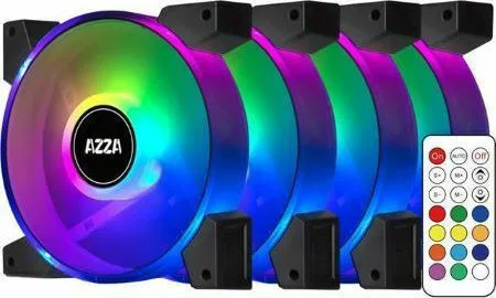 Azza Hurricane II Digital Case Fan 120mm (1800rpm / 43.06cfm) με RGB Φωτισμό και Σύνδεση 4-Pin PWM 4τμχ Azza Hurricane II Digital Case Fan 120mm (1800rpm / 43.06cfm) με RGB Φωτισμό και Σύνδεση 4-Pin PWM 4τμχ - Image 1