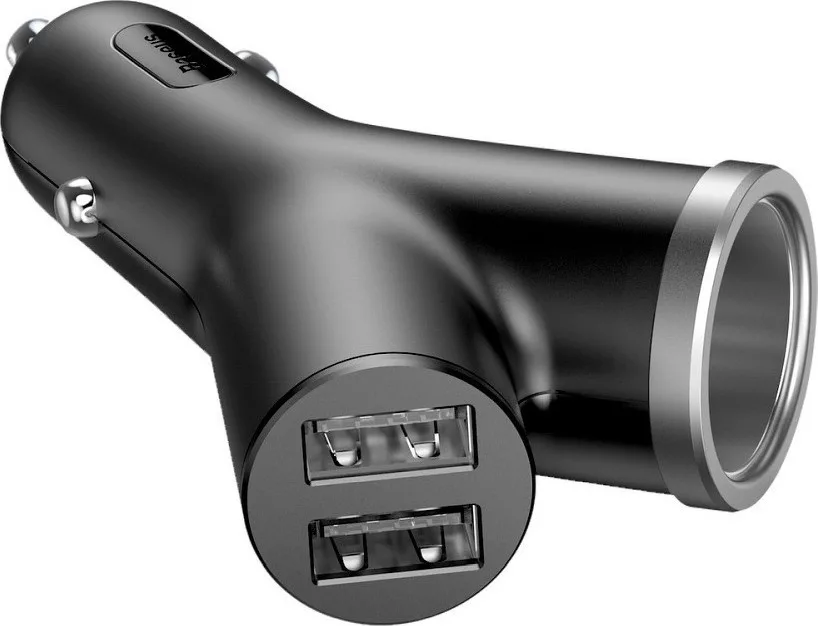 Baseus Φορτιστής Αυτοκινήτου 3.4A με Θύρες: 2xUSB 1xΑναπτήρα Μαύρο Χρώμα CCALL-YX01 Baseus Φορτιστής Αυτοκινήτου 3.4A με Θύρες: 2xUSB 1xΑναπτήρα Μαύρο Χρώμα CCALL-YX01 - Image 1