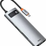 Baseus Metal Gleam Series 8-in-1 USB-C Docking Station με HDMI 4K PD Ethernet Ασημί