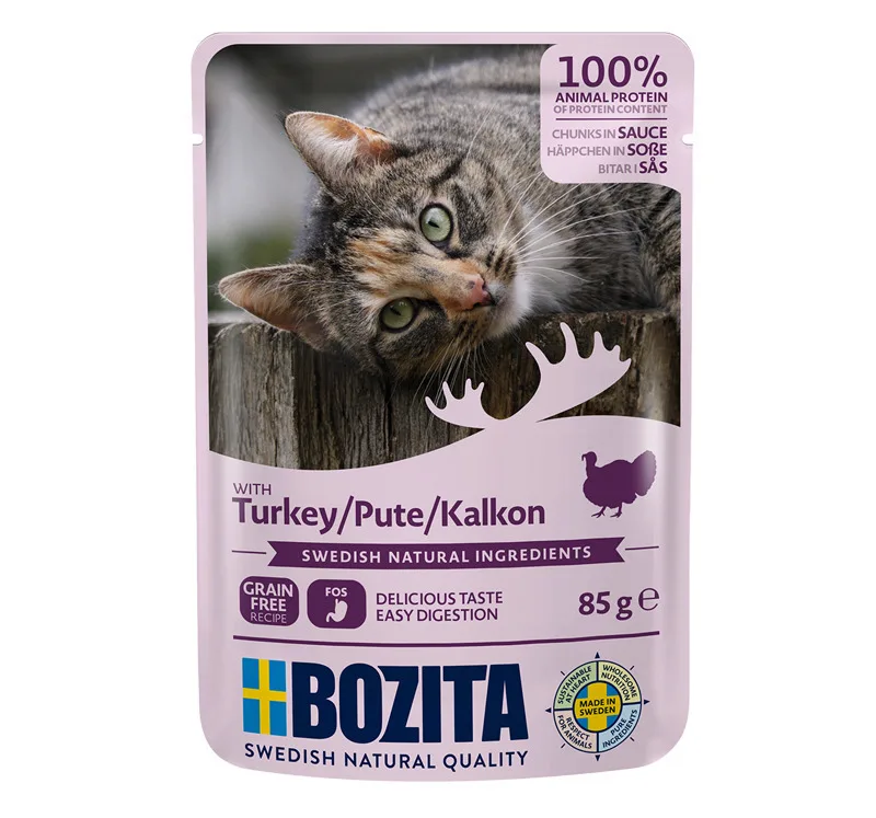 Bozita Chunks In Υγρή Τροφή για Ενήλικες Γάτες με Κρέας και Γαλοπούλα χωρίς Σιτηρά 85gr Bozita Chunks In Υγρή Τροφή για Ενήλικες Γάτες με Κρέας και Γαλοπούλα χωρίς Σιτηρά 85gr - Image 1