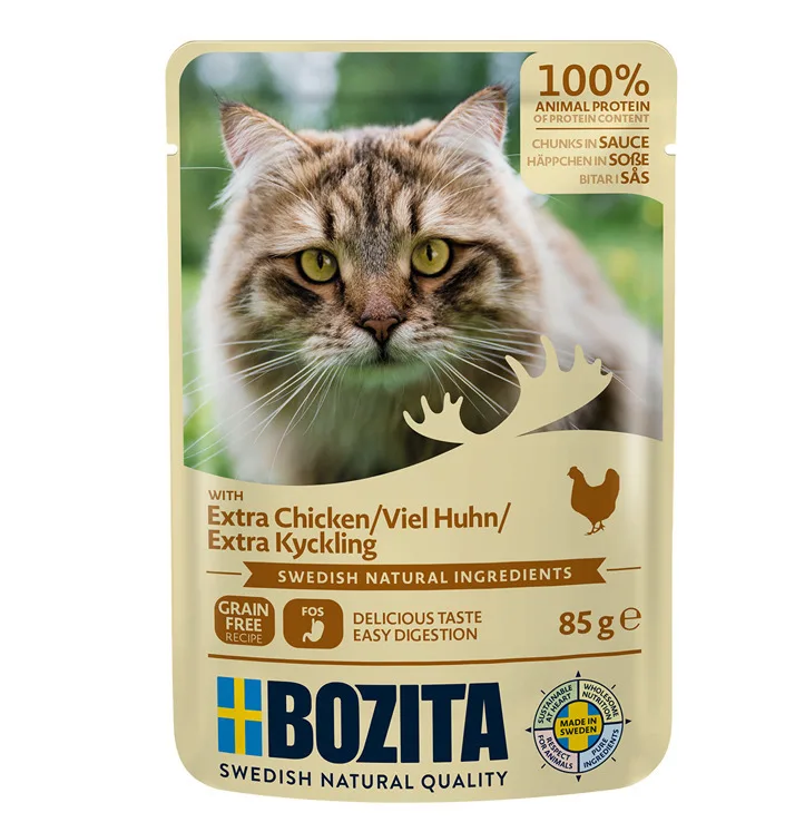 Bozita Chunks In Υγρή Τροφή για Ενήλικες Γάτες με Κρέας και Κοτόπουλο χωρίς Σιτηρά 85gr Bozita Chunks In Υγρή Τροφή για Ενήλικες Γάτες με Κρέας και Κοτόπουλο χωρίς Σιτηρά 85gr - Image 1