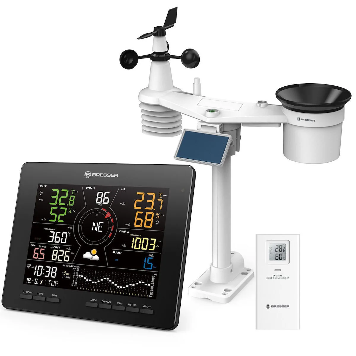 Bresser Center 7-in-1 7003800 Ασύρματος Μετεωρολογικός Σταθμός Ψηφιακός Επιτραπέζιος Μαύρος Bresser Center 7-in-1 7003800 Ασύρματος Μετεωρολογικός Σταθμός Ψηφιακός Επιτραπέζιος Μαύρος - Image 1