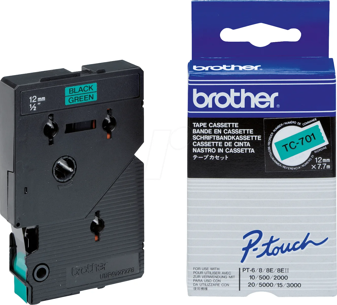 Brother TC-701 Ταινία Ετικετογράφου 7.7m x 12mm σε Πράσινο Χρώμα TC-701 Brother TC-701 Ταινία Ετικετογράφου 7.7m x 12mm σε Πράσινο Χρώμα TC-701 - Image 1
